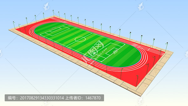 跑道球场3d效果图模型