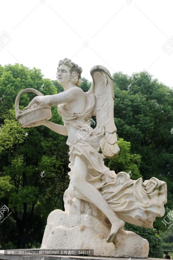 欧洲撒花的女神石雕像