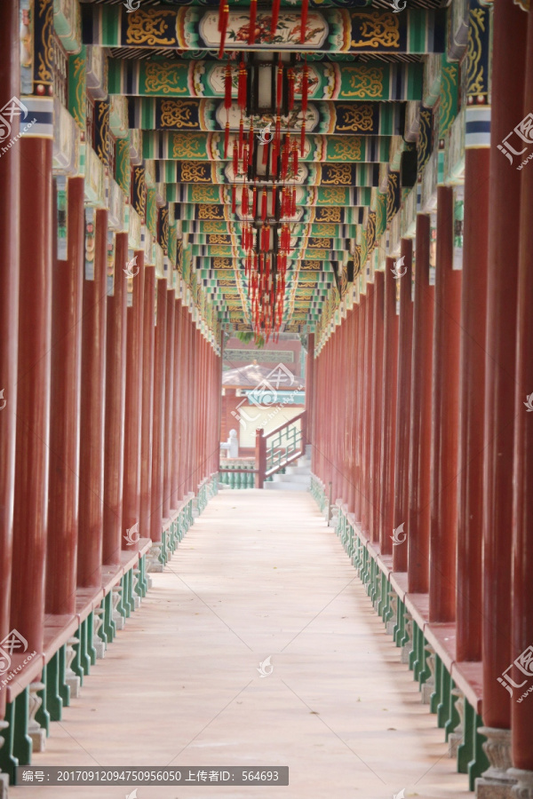 长廊,红柱子