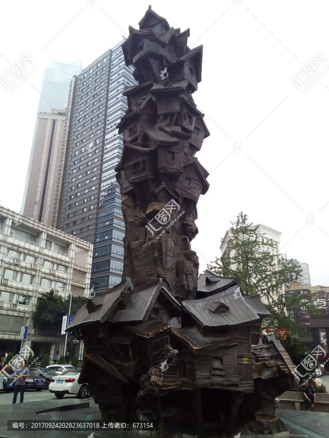 重庆洪崖洞,雕塑