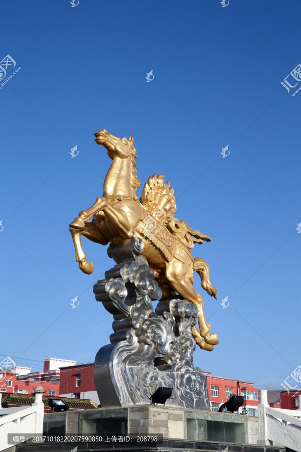 格萨尔王广场神马雕塑
