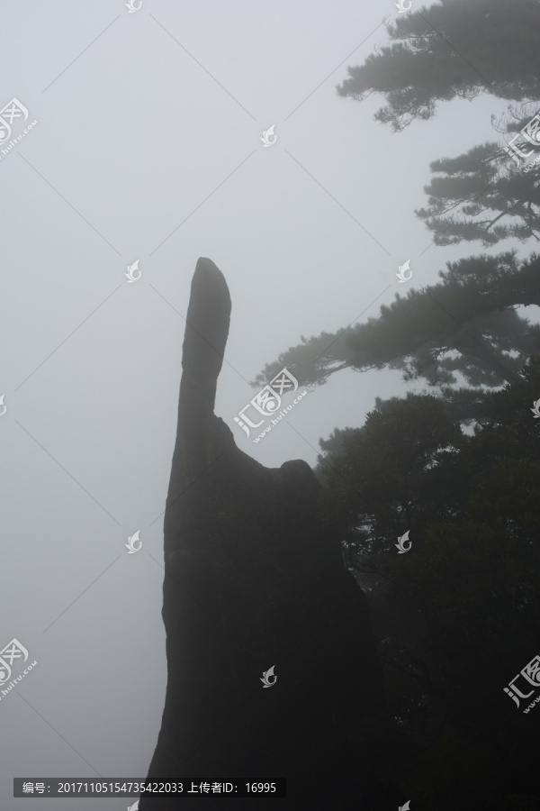 三清山风光摄影,雾中的三清山