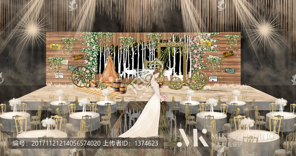 木纹美式乡村婚礼背景