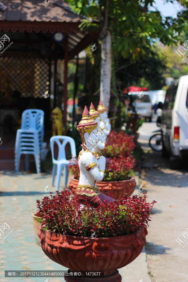 彩色神像,神像花盆,佛像花盆