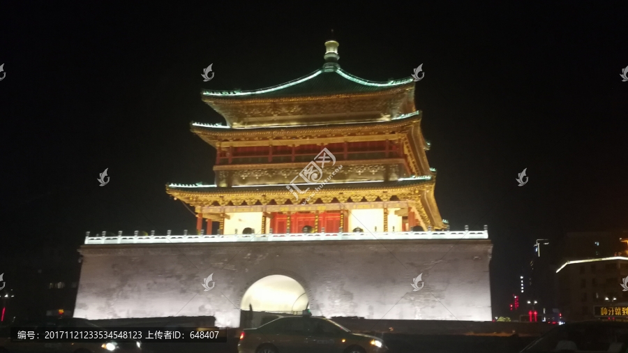 西安钟楼夜景,钟楼夜景,钟楼