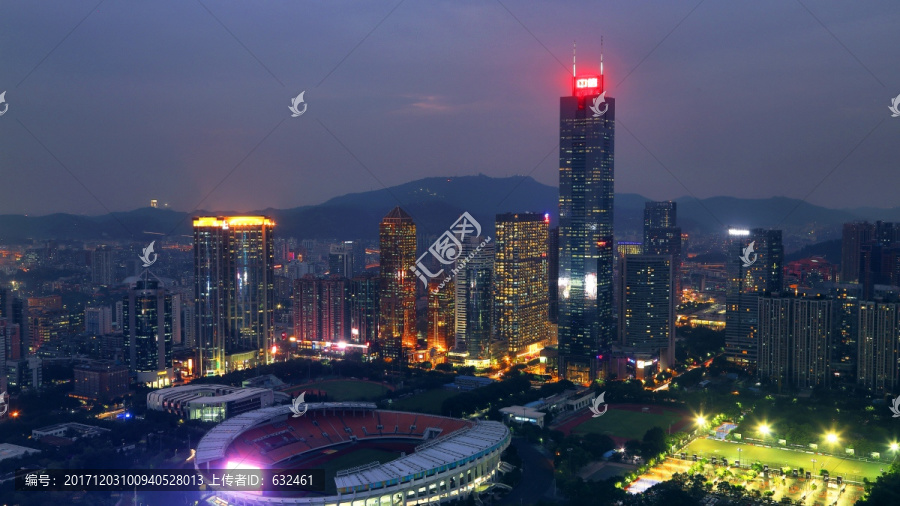 广州城市建筑风光夜景