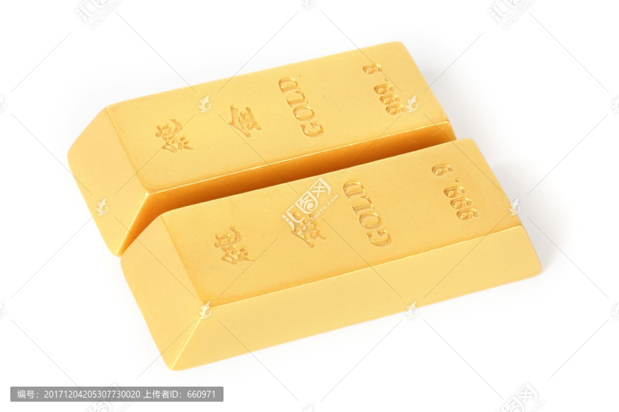 一堆金条,黄金,金融货币