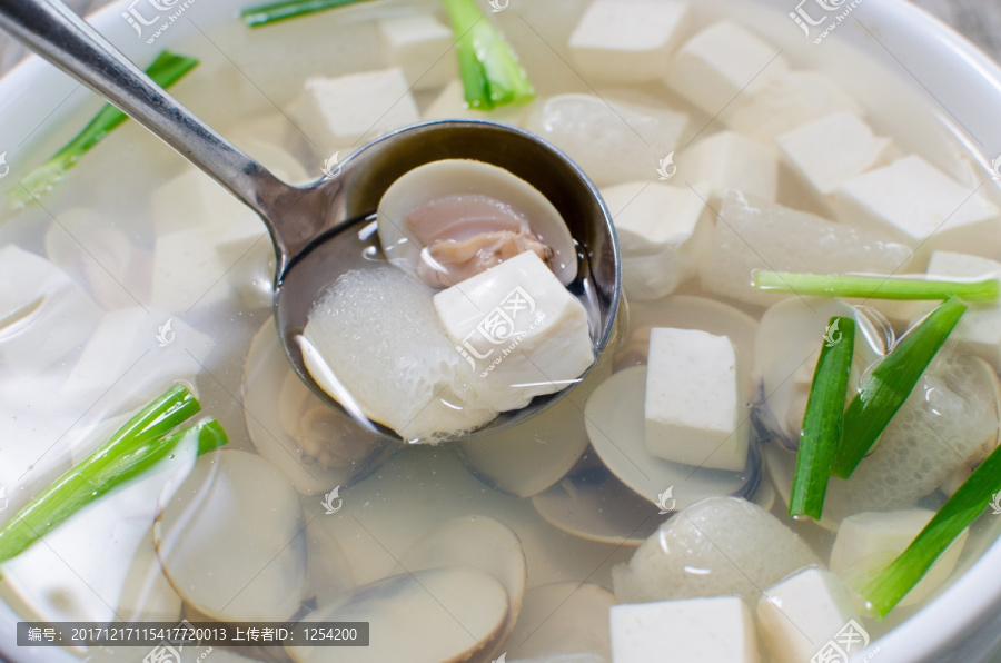 文蛤竹荪豆腐汤,（1）