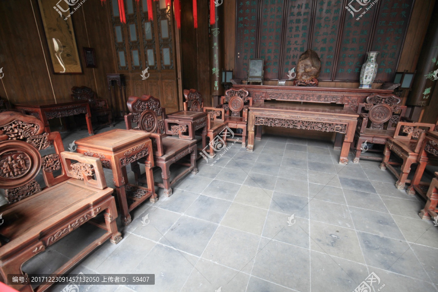 中式传统陈设,扬州个园,私宅