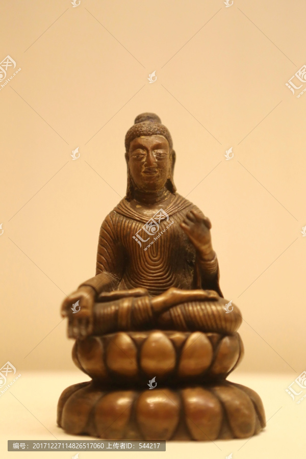 七世纪铜释迦牟尼坐佛像