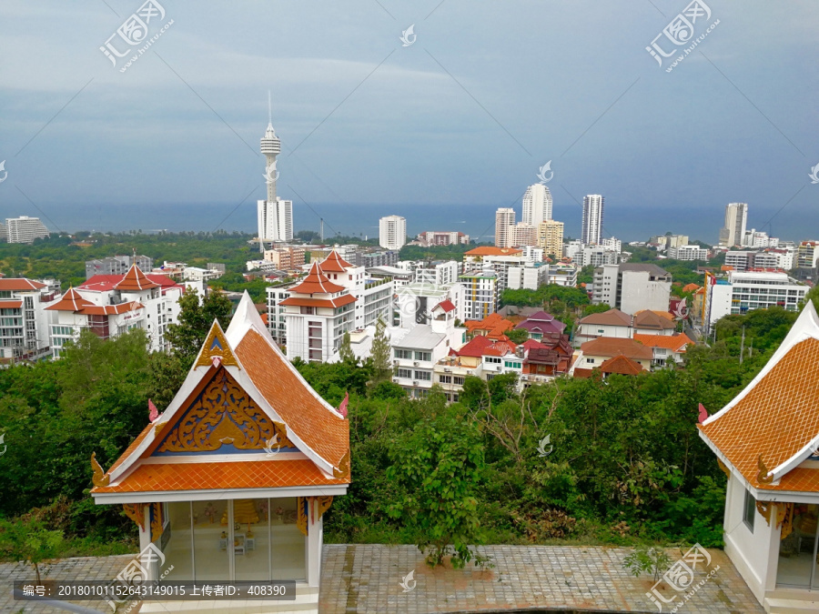 泰国芭提雅远瞰城市全貌