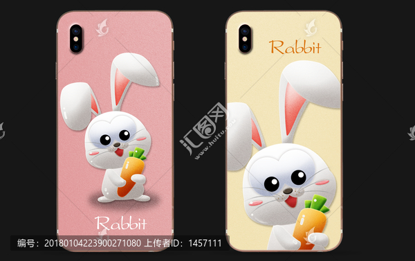 兔子,苹果手机壳设计手绘图案