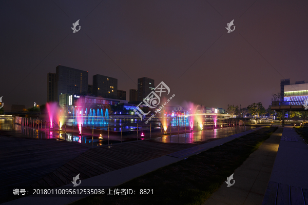 音乐喷泉夜景