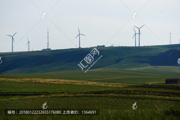 内蒙古锡林郭勒大草原风力发电