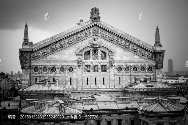黑白照片,巴黎歌剧院