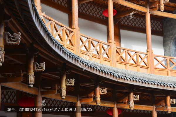 洛带博客楼,客家土楼内景
