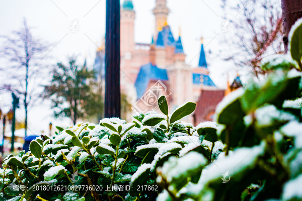 上海迪士尼乐园雪景