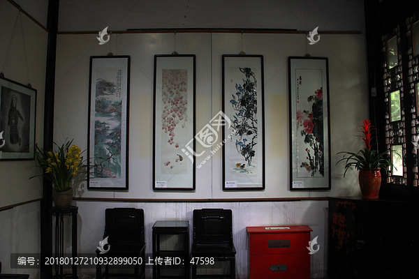 扬州,瘦西湖,中式建筑厅堂