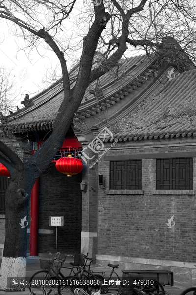 北京胡同,胡同黑白照片,老北京