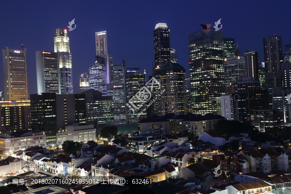 新加坡城市风光夜景