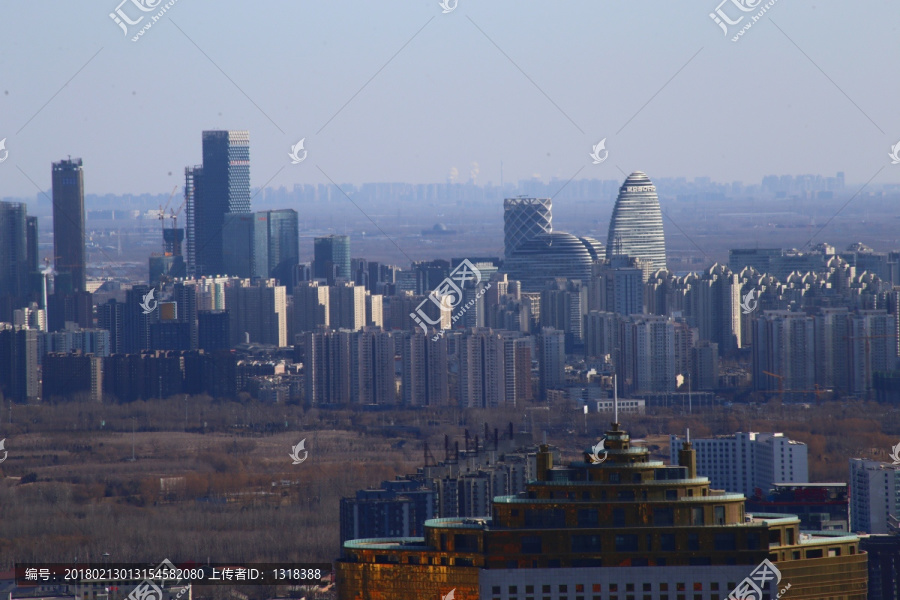 大钉子奥运塔鸟瞰北京