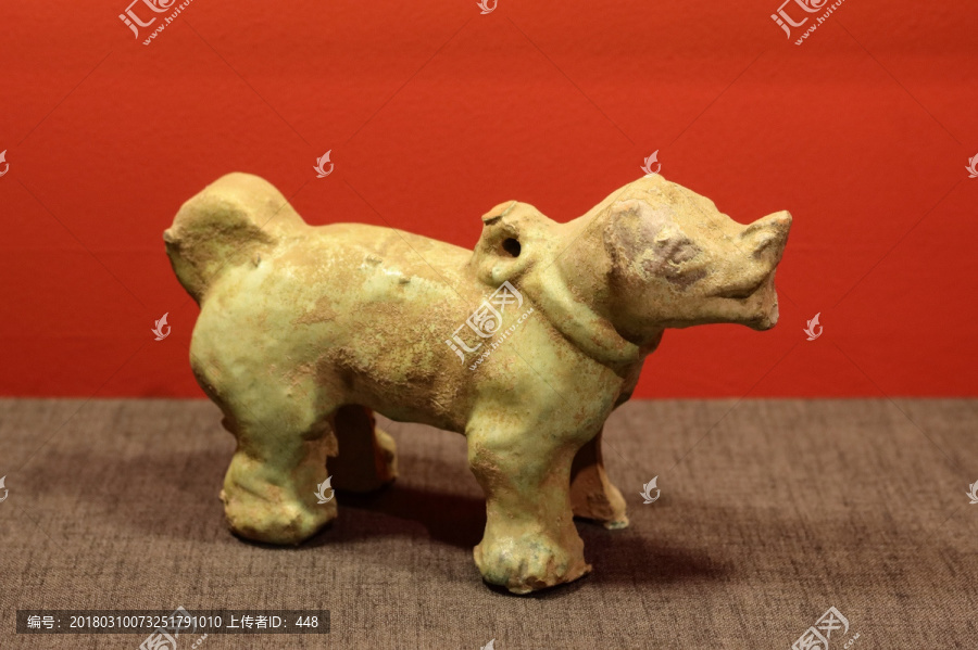 绿釉陶狗,陶狗,汉代陶狗