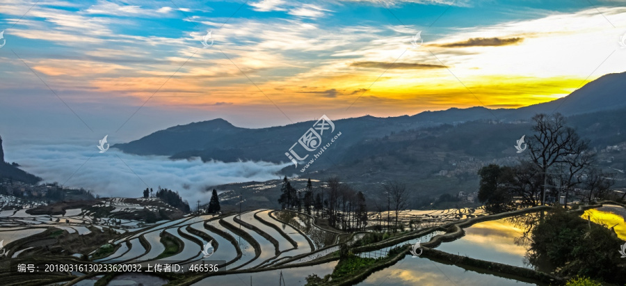 元阳梯田,大地调色板,日出