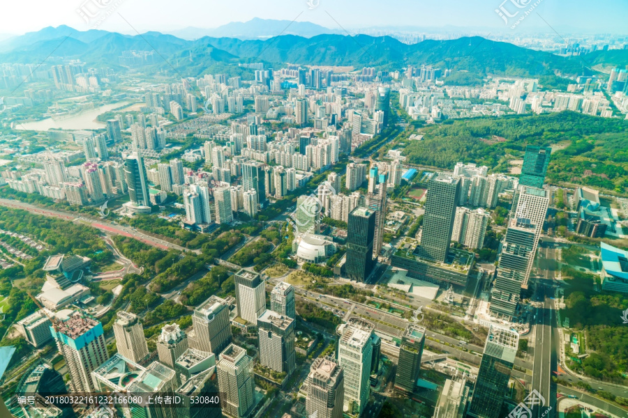 鸟瞰深圳城市全景,大画幅