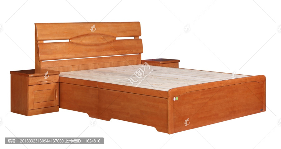 实木床,双人床