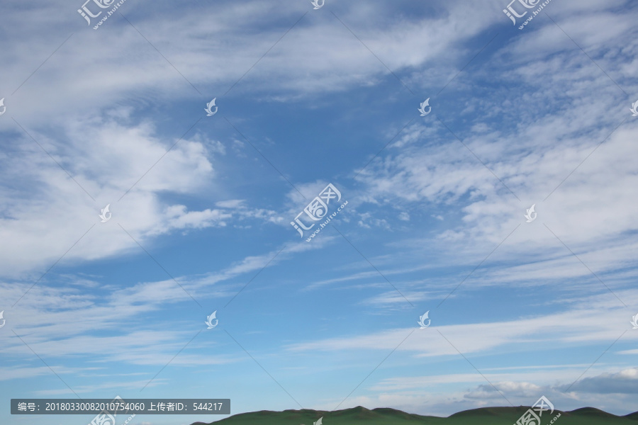 乌兰兰布统草原风景湛蓝天空