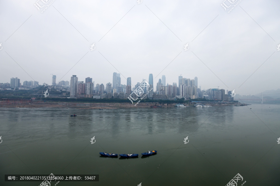 阴雨重庆,渝中半岛