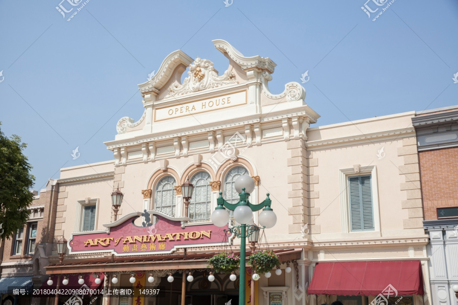 迪士尼乐园美国小镇大街欧式建筑