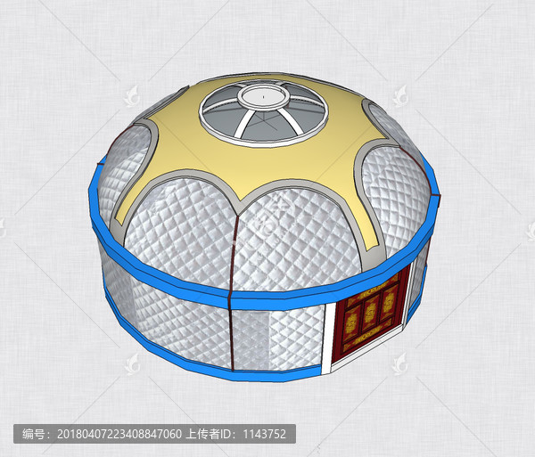 sketchup模型水利蒙古包