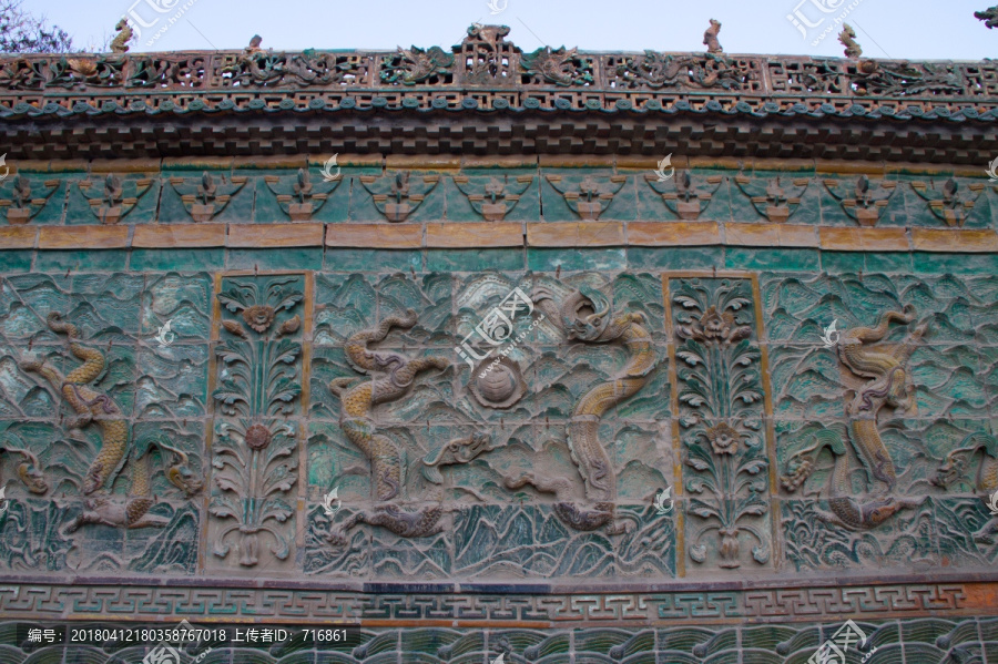 六龙壁南局部,蒲城文庙