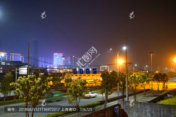 温州城市夜景,温州南站地区