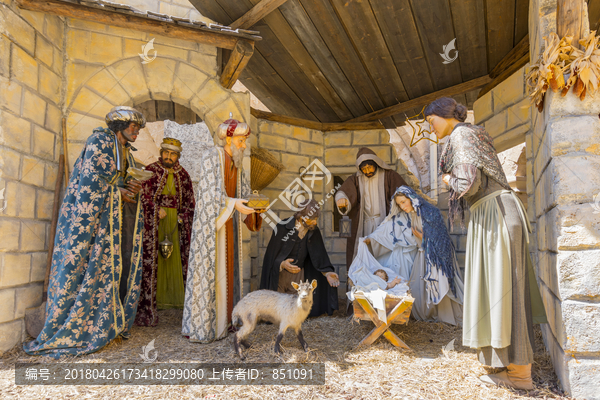 描绘传统的耶稣诞生场景