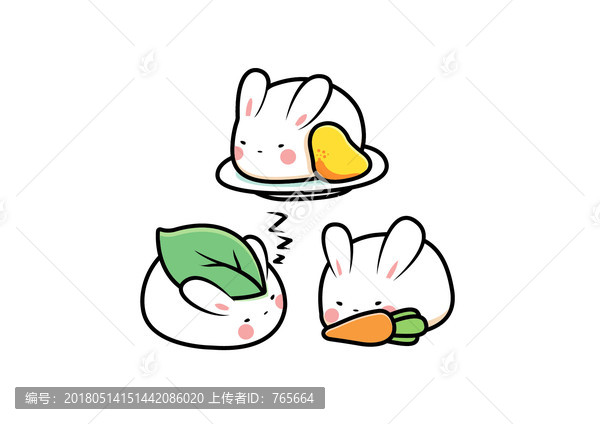 兔包奶黄包,可爱小兔子图案