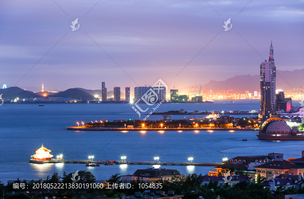 夜景图片,青岛夜景,栈桥