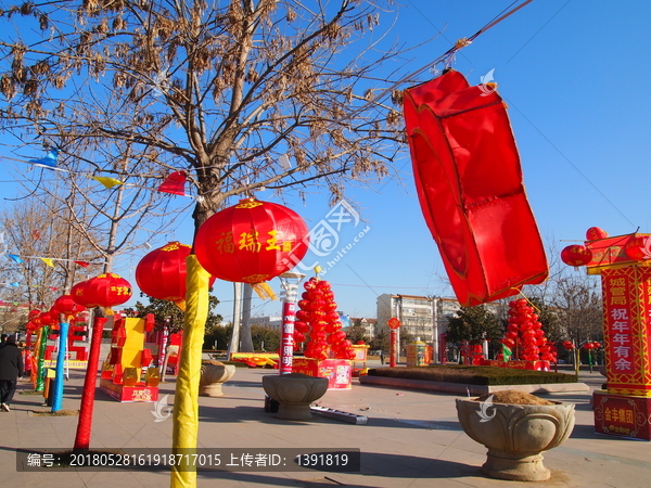 莒南县,文化广场,红灯笼
