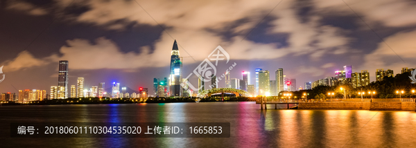 深圳湾体育中心,深圳夜景