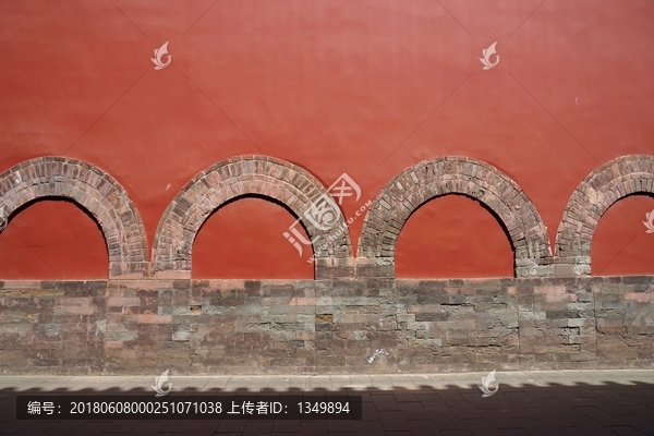 故宫,红墙,纹理,拱形,背景