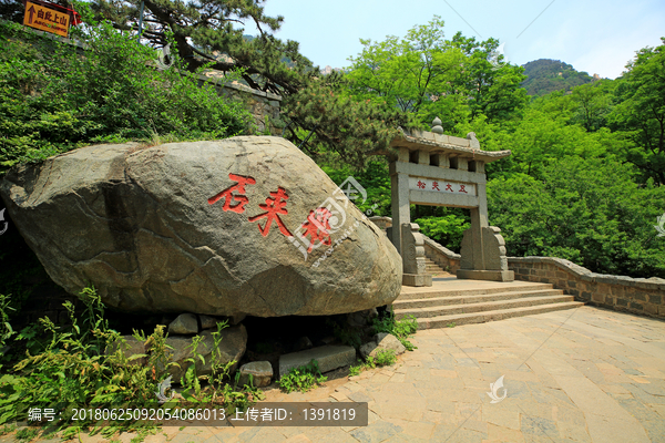 泰山风景名胜区飞来石五大夫松坊