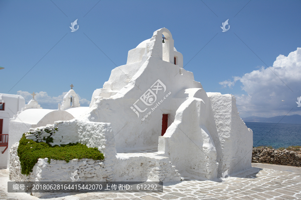希腊白色教堂