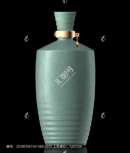 青瓷裂纹釉酒瓶
