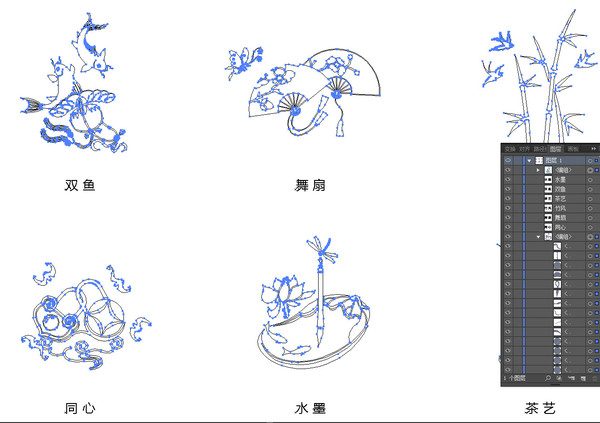 中国古典造型图标图案系列