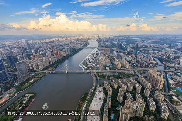 俯瞰广州珠江猎德大桥