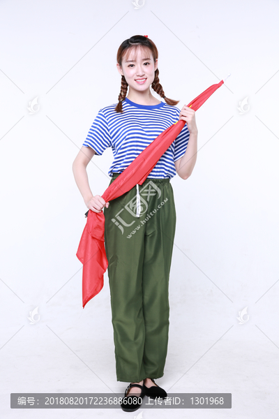 美女海魂衫写真摄影图