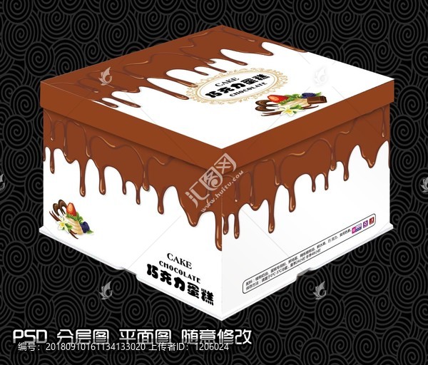 生日蛋糕盒PSD分层图