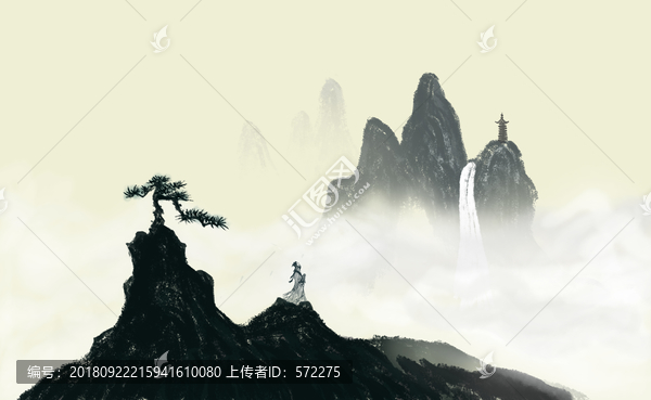 禅意水墨画国画