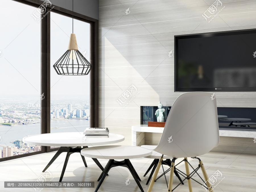 现代简洁客厅设计效果图